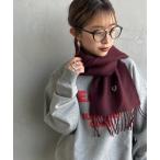 マフラー ストール 「WEB先行予約」「FRED PERRY/フレッドペリー」 ワンポイントロゴ刺繍 ラムウール スカーフ レディース メンズ