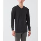  внутренний рубашка нижнее белье [CM телевещание средний ] fire - выцветание Delon обратная сторона ворсистый . теплый V шея длинный рукав зимний пот охлаждение ..... мужской 