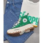 「PUBLUX」 「CONVERSE」ハイカットスニーカー 24.0cm グリーン レディース