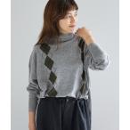 ニット セーター ライトウールアーガイルニット レディース