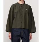 ショッピングジムフレックス ブラウス シャツ Gymphlex | ヴィンテージライク バンドカラーショートシャツ WOMEN レディース