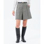 パンツ チェックツイードハーフパンツ レディース