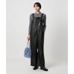 サロペット オーバーオール レザーライク サロペット パンツ‐ウォッシャブル‐ レディース