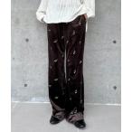 ショッピングダンス パンツ 「Good Riddance」ベロア 花柄 フレアパンツ レディース