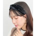 カチューシャ ラインストーンベロアクロスカチューシャ