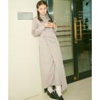 シャツワンピース ラップスカートコンビシャツワンピース