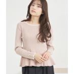 ショッピングラメ ニット セーター WEB限定 2025秋冬新作 ペプラムラメ配色ニット レディース