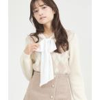 ショッピングアーガイル ニット セーター 一部店舗限定 2025秋冬新作 リボンボウタイアーガイルニット レディース