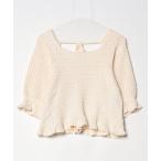 [flower] короткий рукав вязаный - белый женский 