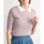 「INTERPLANET」 半袖ニット FREE グレイ