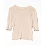 [TO BE CHIC] короткий рукав вязаный 3 бежевый женский 