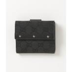 「GUCCI」 GGキャンバス スタッズ 二つ折り 財布 - ブラック レディース