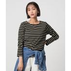 tシャツ ブライト ボーダー ロングスリーブ カットソー レディース