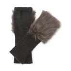 手袋 「見上愛さん着用」フェイクファー ニット グローブ レディース