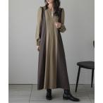 ワンピース キーネックワンピース