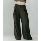 ショッピングワイドパンツ パンツ 「Knuth Marf」pierced drape pants(unisex)/stripegray/スラックス/ワイドパンツ レディース メ