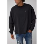 tシャツ 微配色フェイクレイヤードロンT メンズ