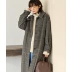 ステンカラーコート コート 「インフルエンサーSHIHO企画」チェックステンカラーコート レディース