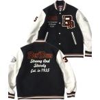 スタジャン BEN DAVIS/ベンデイビス BD STADIUM JACKET/オーバーサイズ フェイクメルトン フェイクレザースリーブ バック刺繍