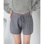 パンツ ケーブルニットショートパンツ レディース