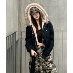 ブルゾン アウター 「LAMPOON」フェイクファーフードブルゾン レディース