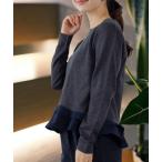 ニット セーター ご自宅でお洗濯可能「SONO/ソーノ」「エアフローウール」ミニティアードフレアニットプルオーバー レディース