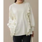 ショッピングフリル tシャツ 「SONO/ソーノ」「WARM STRETCH」サイドフリルチュニックプルオーバー レディース