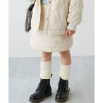 スカート 裏ボア 花柄キルティング あったか防風スカート キッズ 子供服 女の子