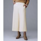  брюки [ шерсть 100%/ талия задний резина ] укороченные брюки широкий брюки женский 