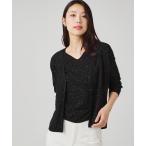 カーディガン 「手洗い可」スパンコール入ニットカーディガン レディース