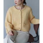 カーディガン 「WEB限定/新色追加」ゴールド釦ショートニットカーディガン レディース