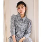 ブラウス シャツ ストライプシャーリングブラウス レディース
