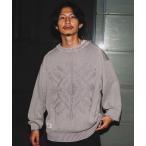 ショッピングschott 「schott」 長袖ニット MEDIUM ライトグレー メンズ