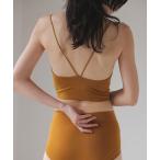 「追加」リヨセルクロップド Vバックブラキャミソール