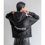 パーカー 「HEREIAM」ユニセックス／今年らしく着丈をアップデート。ワッペンロゴフーディー レディース メンズ