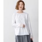 tシャツ 「洗える」ナチュラルコットンベア レースレイヤード カットソー レディース