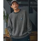 セーター ニット マルチファンクショナル 配色モールヤーン ラグランスリーブ オーバーサイズ クルーネックニット/アンチピリング・マシンウォッシャブル