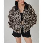 ブルゾン アウター レオパードジャガードブルゾン レディース