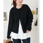 カーディガン ドットカーディガン レディース