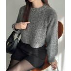 ニット セーター ふわふわショートニット レディース