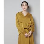 ブラウス シャツ サテンオープンカラーシャツ(セットアップ可) レディース