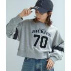  футболка тренировочный [GENUINE DICKIES/jenyu in Dickies ] обратная сторона шерсть вырез лодочкой короткий тренировочный футболка женский 