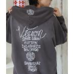 パーカー 「VISION STREET WEAR/ヴィジョンストリートウェア」 裏毛 プリントロゴ ビッグシルエット クルーネック スウェット フルジ