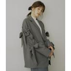 ショッピングリボン ジャケット テーラードジャケット 「HEIREN」ダブルリボンテーラードジャケット レディース