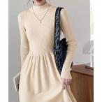 ワンピース ミドル丈ニットワンピースハイネックワンピ
