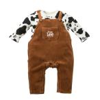 ベビー服 ロンパース 「Buddy Lee」裏毛×ニットコール　サロペット風長袖カバーオール（男の子・女の子）