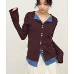 ショッピングTOKYO カーディガン 「NOGLE/ノグル」レイヤードリブカーディガン レディース