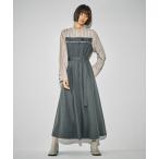 ショッピングマキシ丈 ワンピース リメイクビスチェワンピース｜ウォッシャブル/防シワ/ストレッチ/抗ピリング/細見え/秋服