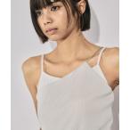 キャミソール ベロアコンビカップインキャミソール｜ウォッシャブル/カップ付きキャミ/レイヤード/秋服