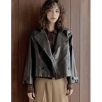 ショッピングレザージャケット レザージャケット ライダース 「2025AW COLLECTION」フェイクレザートレンチジャケット レディース